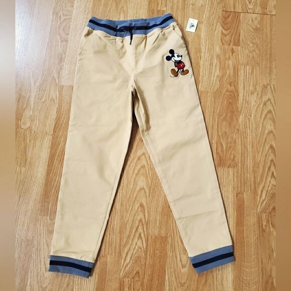 NEW! Disney Mickey Mouse Embroidered Khaki Boys' Joggers - Picture 1 of 11